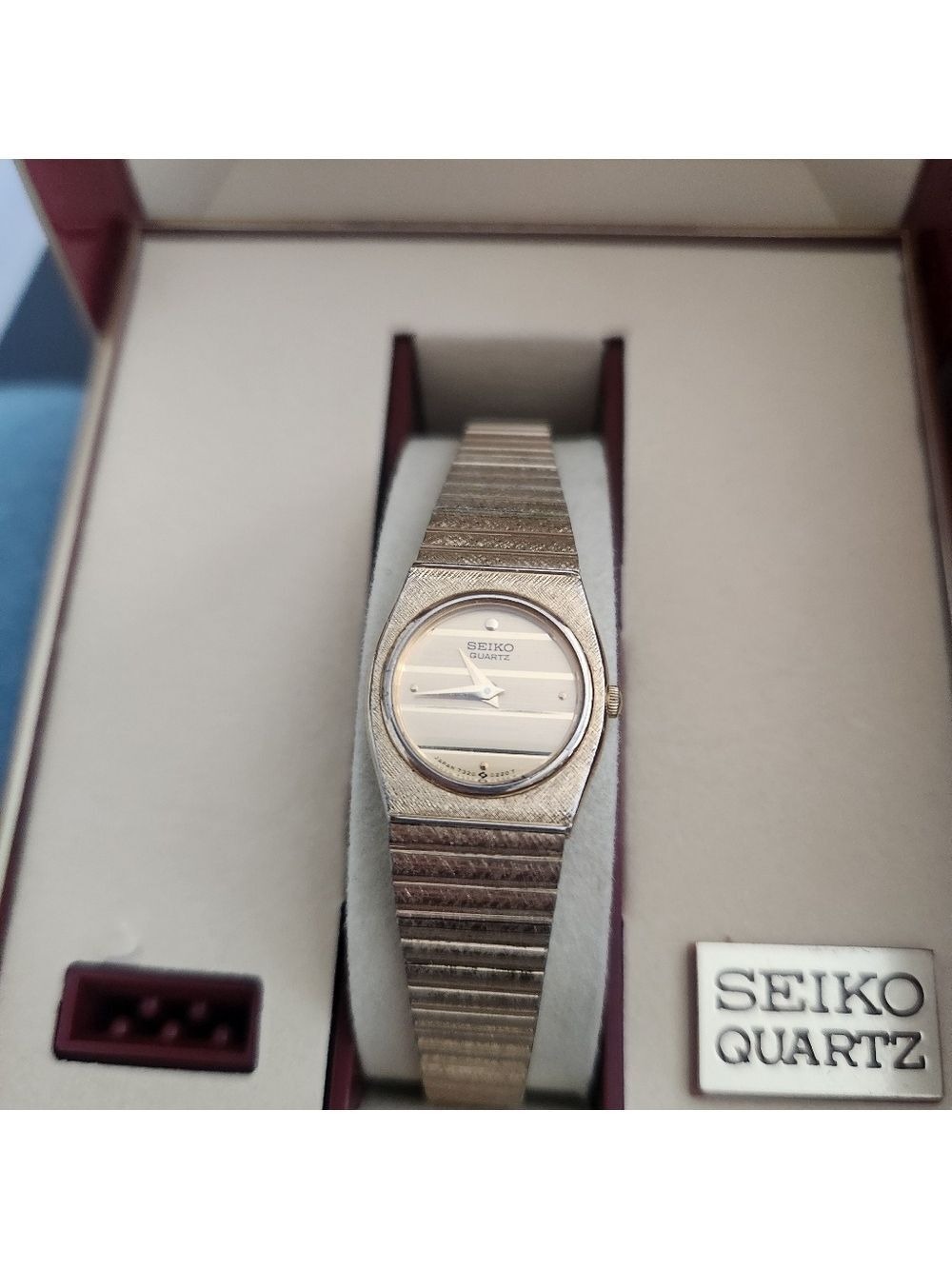 Vintage Seiko SX Watch Women Gold Tone Gold Dial 18mm Round - Picture 6 of 13